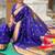 royalblue soft paithani style silk blend with meenakari border and lord ganesha pallu saree