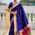 royalblue soft paithani style silk blend with meenakari border and lord ganesha pallu saree