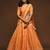 orange art silk embroidered Navratri lehenga choli