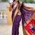 wine soft paithani style silk blend with meenakari border and lord ganesha pallu saree