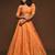 orange art silk embroidered Navratri lehenga choli