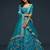 teal blue art silk embroidered Navratri lehenga choli