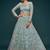 aqua blue net embroidered Diwali lehenga choli