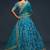 teal blue art silk embroidered Navratri lehenga choli