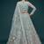 aqua blue net embroidered Diwali lehenga choli