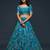 teal blue art silk embroidered Navratri lehenga choli