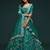 teal green art silk embroidered Navratri lehenga choli