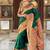 green soft paithani style silk blend with zari weaving meenakari saree with blouse