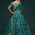 teal green art silk embroidered Navratri lehenga choli