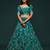 teal green art silk embroidered Navratri lehenga choli