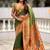 mehendi soft paithani style silk blend with zari weaving meenakari saree with blouse