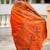 orange soft paithani style silk blend with zari weaving meenakari saree with blouse