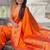 orange soft paithani style silk blend with zari weaving meenakari saree with blouse