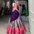 multicolor silk blend plain Onam lehenga choli