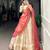 cream jacquard plain Onam lehenga choli