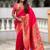 ranipink soft paithani style silk blend with zari weaving meenakari saree with blouse