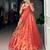 dark orange art silk plain Onam lehenga choli