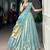 blue art silk plain Onam lehenga choli