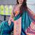teal soft paithani style silk blend with zari weaving meenakari saree with blouse