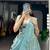 blue art silk plain Onam lehenga choli