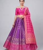purple silk blend woven traditional lehenga-choli