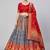 grey silk blend woven traditional lehenga-choli