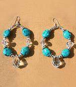 Turquoise and Glass Hoops.
