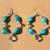 Turquoise and Glass Hoops.