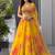 yellow organza printed fashion lehenga-choli