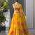 yellow organza printed fashion lehenga-choli