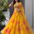 yellow organza printed fashion lehenga-choli