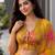 yellow organza printed fashion lehenga-choli