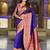 royal blue soft paithani style silk blend with zari weaving meenakari saree with blouse
