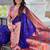royal blue soft paithani style silk blend with zari weaving meenakari saree with blouse