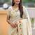 cream soft paithani style silk blend with zari weaving meenakari saree with blouse