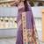 lavender soft paithani style silk blend with zari weaving meenakari saree with blouse
