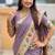 lavender soft paithani style silk blend with zari weaving meenakari saree with blouse