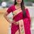 ranipink soft paithani style silk blend with zari weaving meenakari saree with blouse