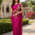 Designer Pink Fendy Silk Embroidered Ready To Wear Saree with Stitched Blouse Stitched.