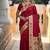 red soft paithani style silk blend with zari weaving meenakari saree with blouse