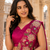 Designer Pink Fendy Silk Embroidered Ready To Wear Saree with Stitched Blouse Stitched.