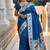 skyblue soft paithani style silk blend with zari weaving meenakari saree with blouse