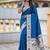 skyblue soft paithani style silk blend with zari weaving meenakari saree with blouse