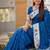 skyblue soft paithani style silk blend with zari weaving meenakari saree with blouse