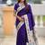purple soft paithani style silk blend with zari weaving meenakari saree with blouse