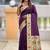 wine soft paithani style silk blend with zari weaving meenakari saree with blouse