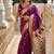 wine soft paithani style silk blend with zari weaving meenakari saree with blouse