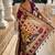 wine soft paithani style silk blend with zari weaving meenakari saree with blouse