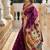 wine soft paithani style silk blend with zari weaving meenakari saree with blouse