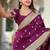wine soft paithani style silk blend with zari weaving meenakari saree with blouse